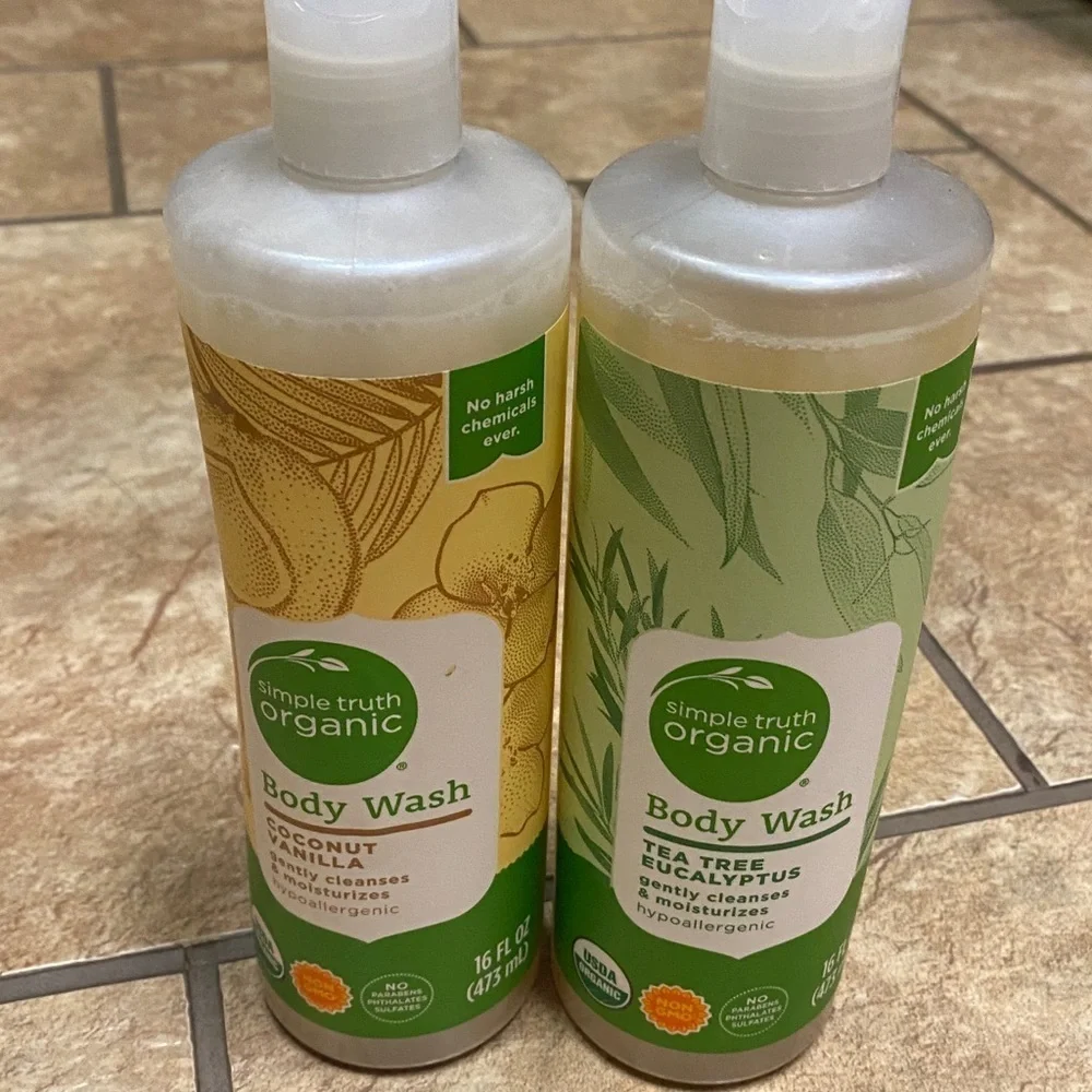 COCONUT Vanilla / Tea Tree Body Wash & Facial Cleansing Bundle Cleansing